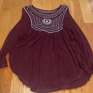 long sleeve shirt! Maroon colored